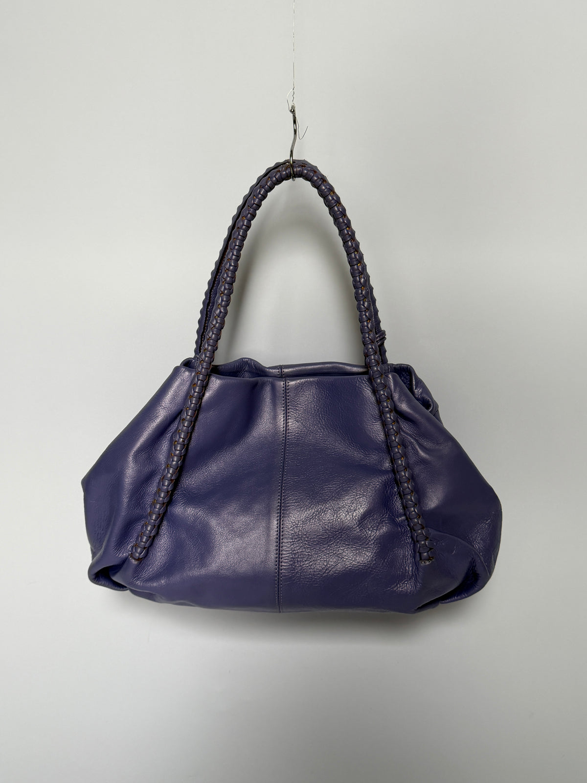 Vintage Italian Leather Braided Bag  — Lavender