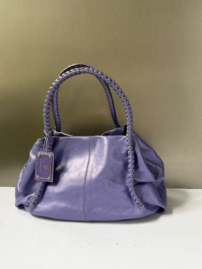 Vintage Italian Leather Braided Bag  — Lavender
