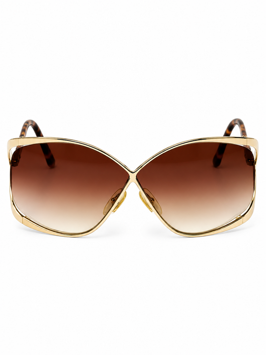 Christian Dior 2056 Gold Tortoise Butterfly Sunglasses