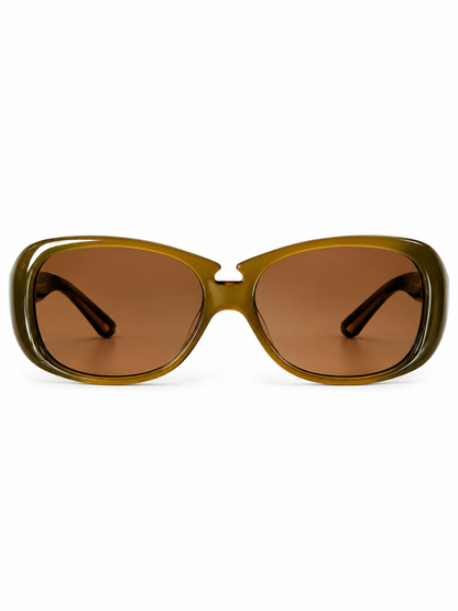 Miu Miu Olive Gradient Oversized Sunglasses