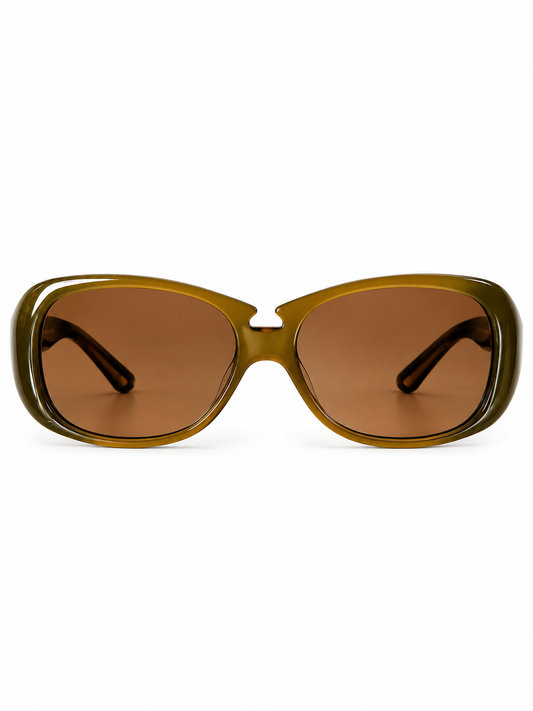 Miu Miu Olive Gradient Oversized Sunglasses