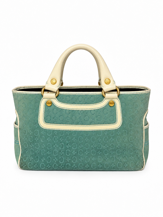 Céline Boogie Baby Blue Monogram Suede Tote Bag