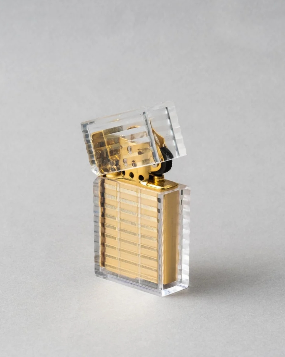 Hard Edge Latitude Clear Gold Petrol Lighter