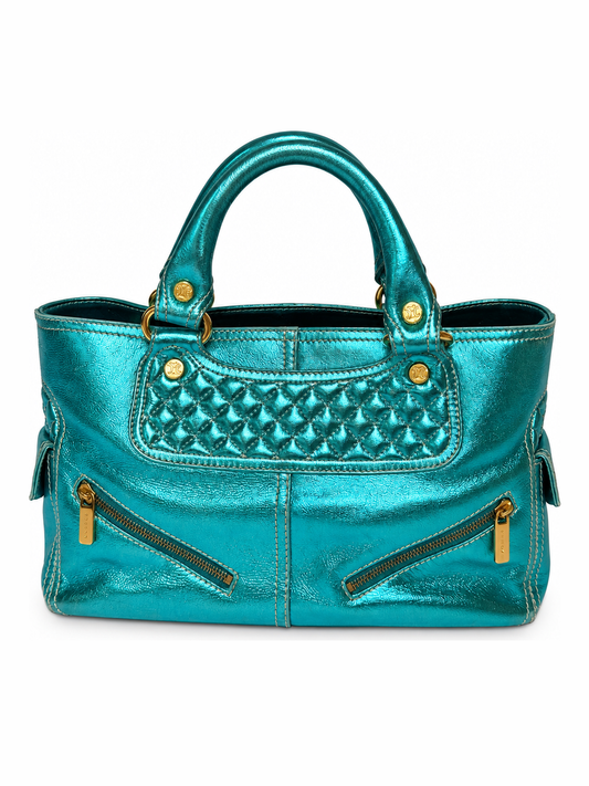 Metallic Aqua Leather Boogie Bag