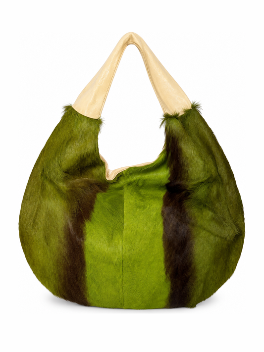 Lime Green Calf Hair Hobo Bag