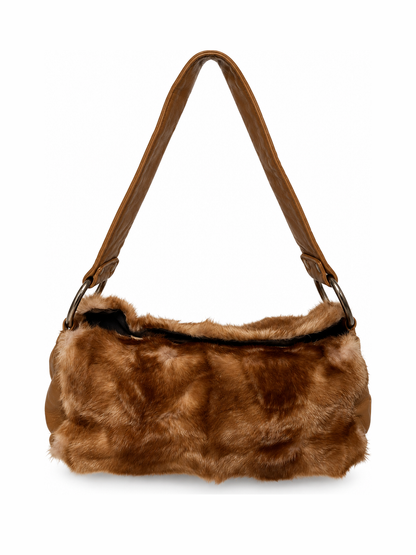 Genuine Fur & Leather Shoulder Bag