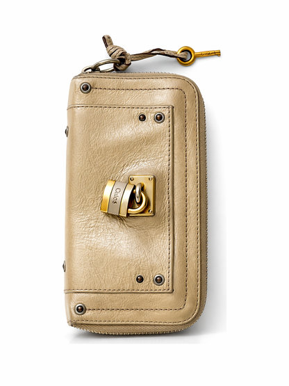 Chloé Paddington Iridescent Leather Zip Wallet