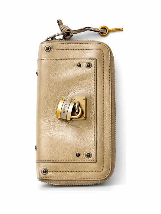 Chloé Paddington Iridescent Leather Zip Wallet